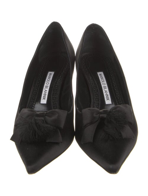 Manolo Blahnik Satin Crystal Embellishments Pumps