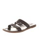 Manolo Blahnik Leather Braided Accents Slides