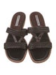 Manolo Blahnik Leather Braided Accents Slides