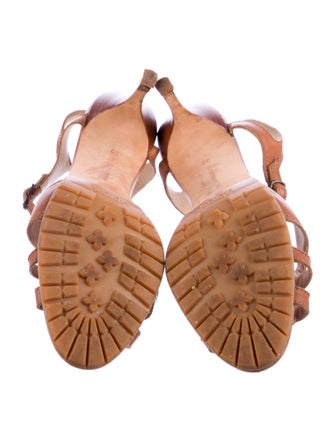 Manolo Blahnik Leather T-Strap Sandals
