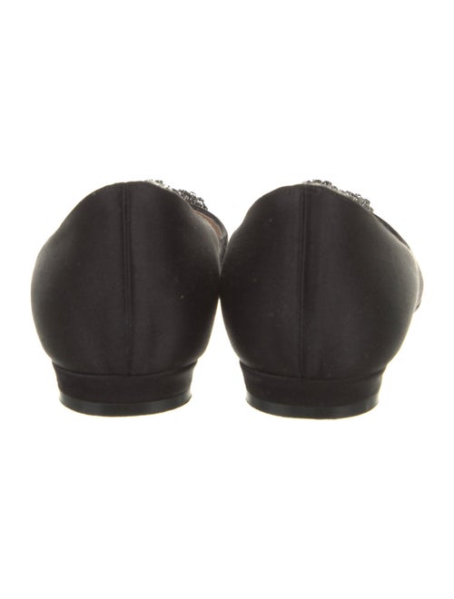 Manolo Blahnik Satin Crystal Embellishments Flats