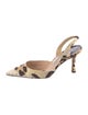 Manolo Blahnik Canvas Printed Slingback Pumps