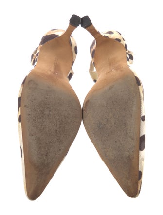 Manolo Blahnik Canvas Printed Slingback Pumps