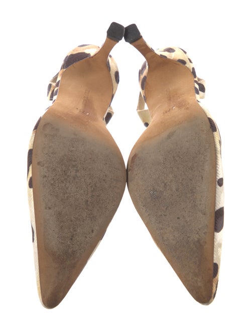 Manolo Blahnik Canvas Printed Slingback Pumps