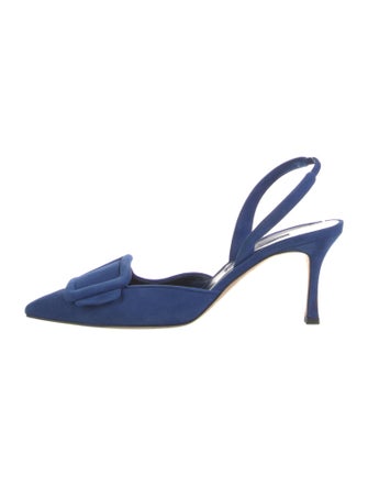 Manolo Blahnik Suede Slingback Pumps