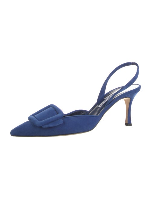 Manolo Blahnik Suede Slingback Pumps