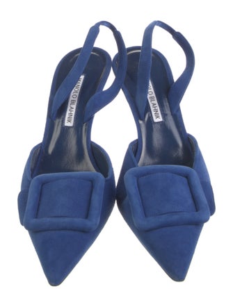 Manolo Blahnik Suede Slingback Pumps
