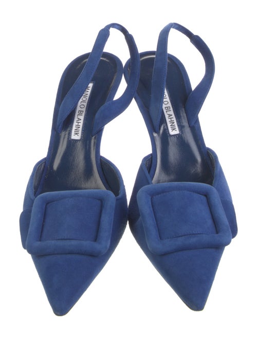 Manolo Blahnik Suede Slingback Pumps