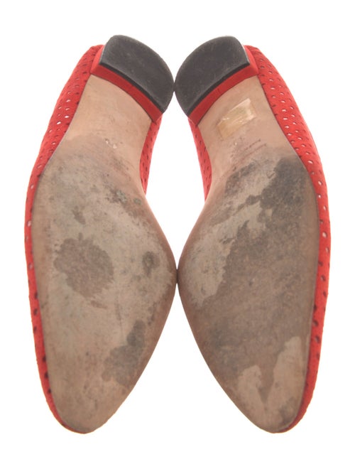 Manolo Blahnik Suede Lasercut Accents Flats