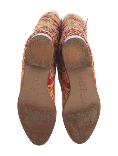 Manolo Blahnik Satin Printed Boots
