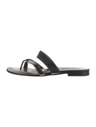Manolo Blahnik Leather Slides