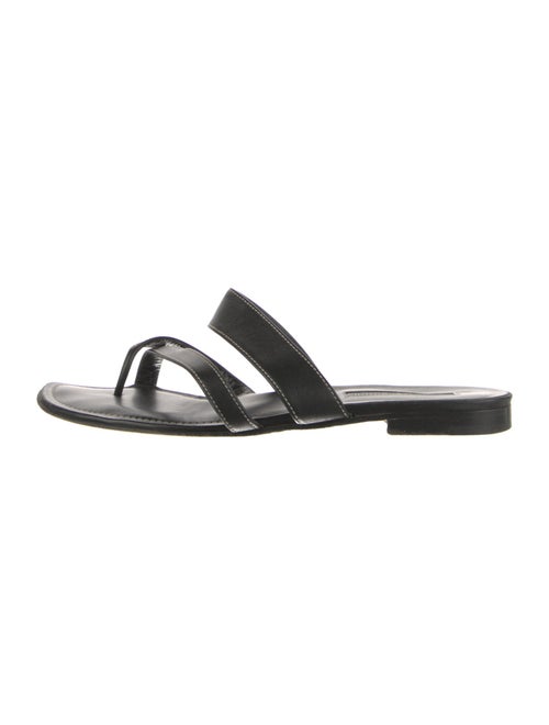 Manolo Blahnik Leather Slides