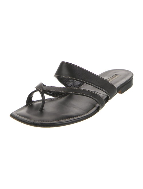 Manolo Blahnik Leather Slides