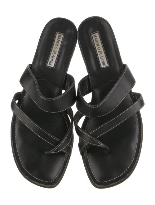 Manolo Blahnik Leather Slides