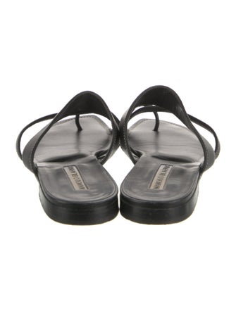 Manolo Blahnik Leather Slides