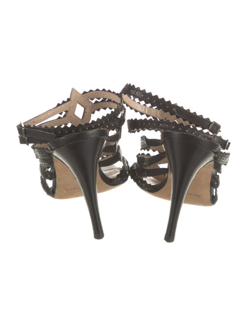 Manolo Blahnik Suede Scalloped Accent Sandals