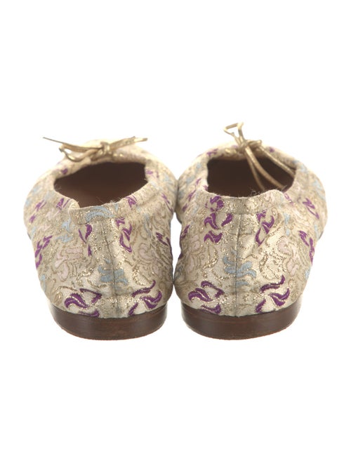 Manolo Blahnik Printed Bow Accents Ballet Flats