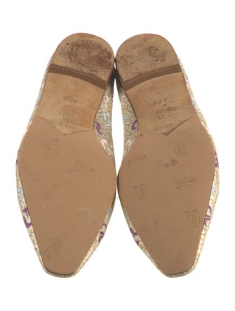 Manolo Blahnik Printed Bow Accents Ballet Flats