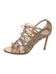 Manolo Blahnik Leather Animal Print Gladiator Sandals