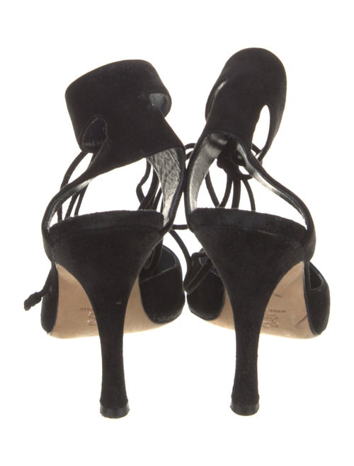 Manolo Blahnik Suede Cutout Accent T-Strap Pumps