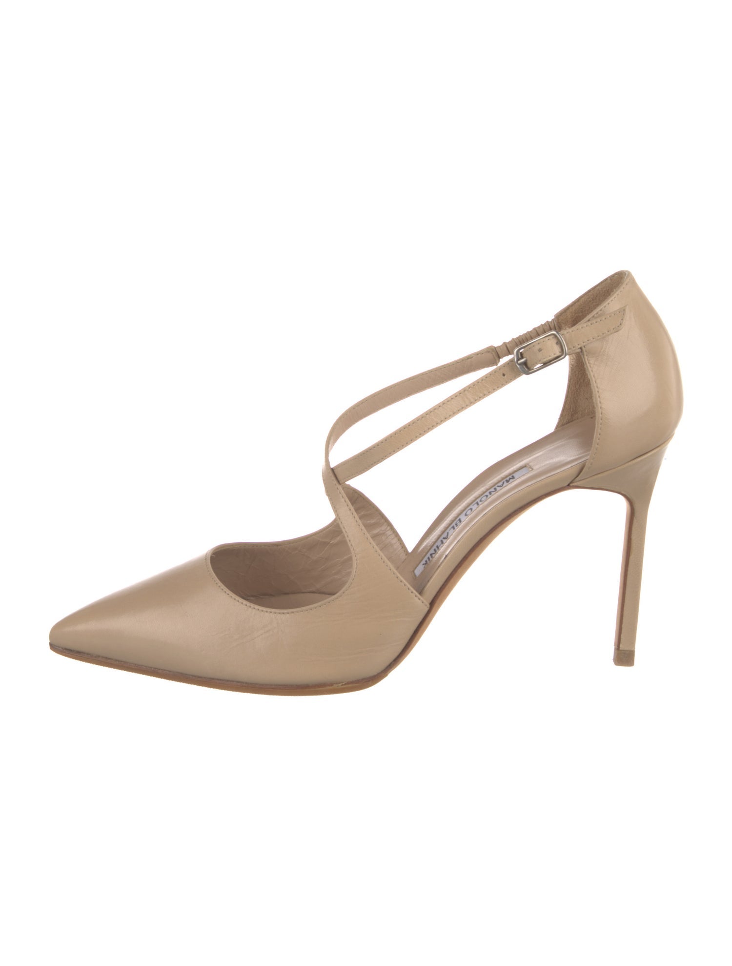 Manolo Blahnik Leather T-Strap Pumps