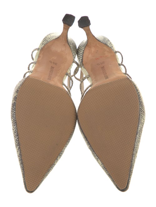 Manolo Blahnik Lizard Animal Print Slingback Pumps