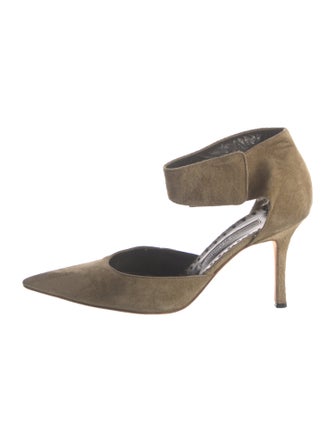 Manolo Blahnik Suede D'Orsay Pumps