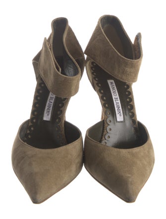 Manolo Blahnik Suede D'Orsay Pumps
