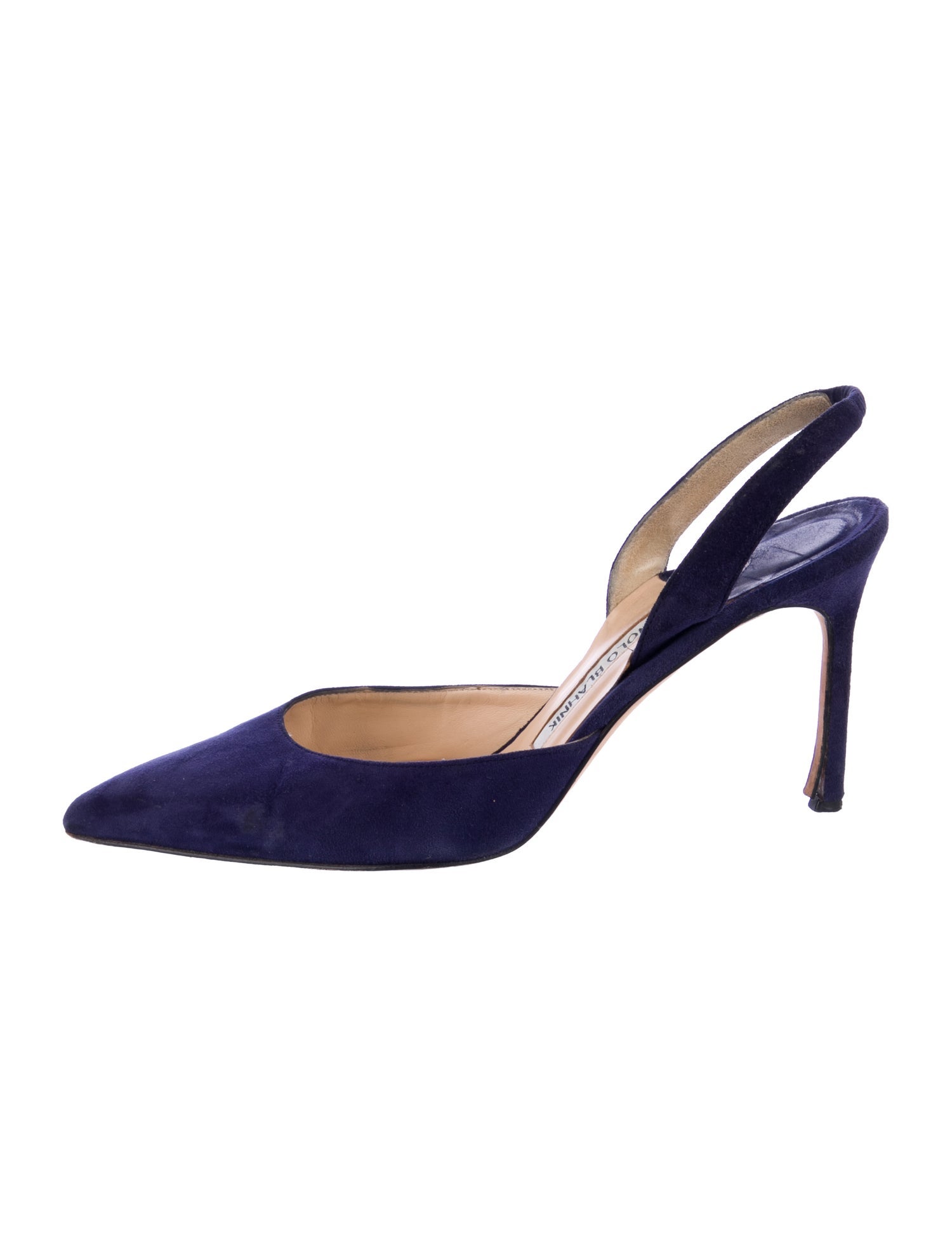 Manolo Blahnik Suede Slingback Pumps