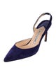 Manolo Blahnik Suede Slingback Pumps