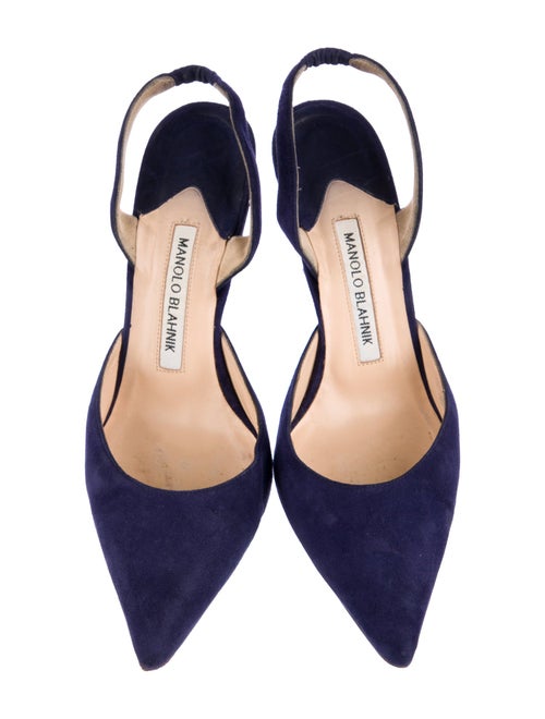 Manolo Blahnik Suede Slingback Pumps