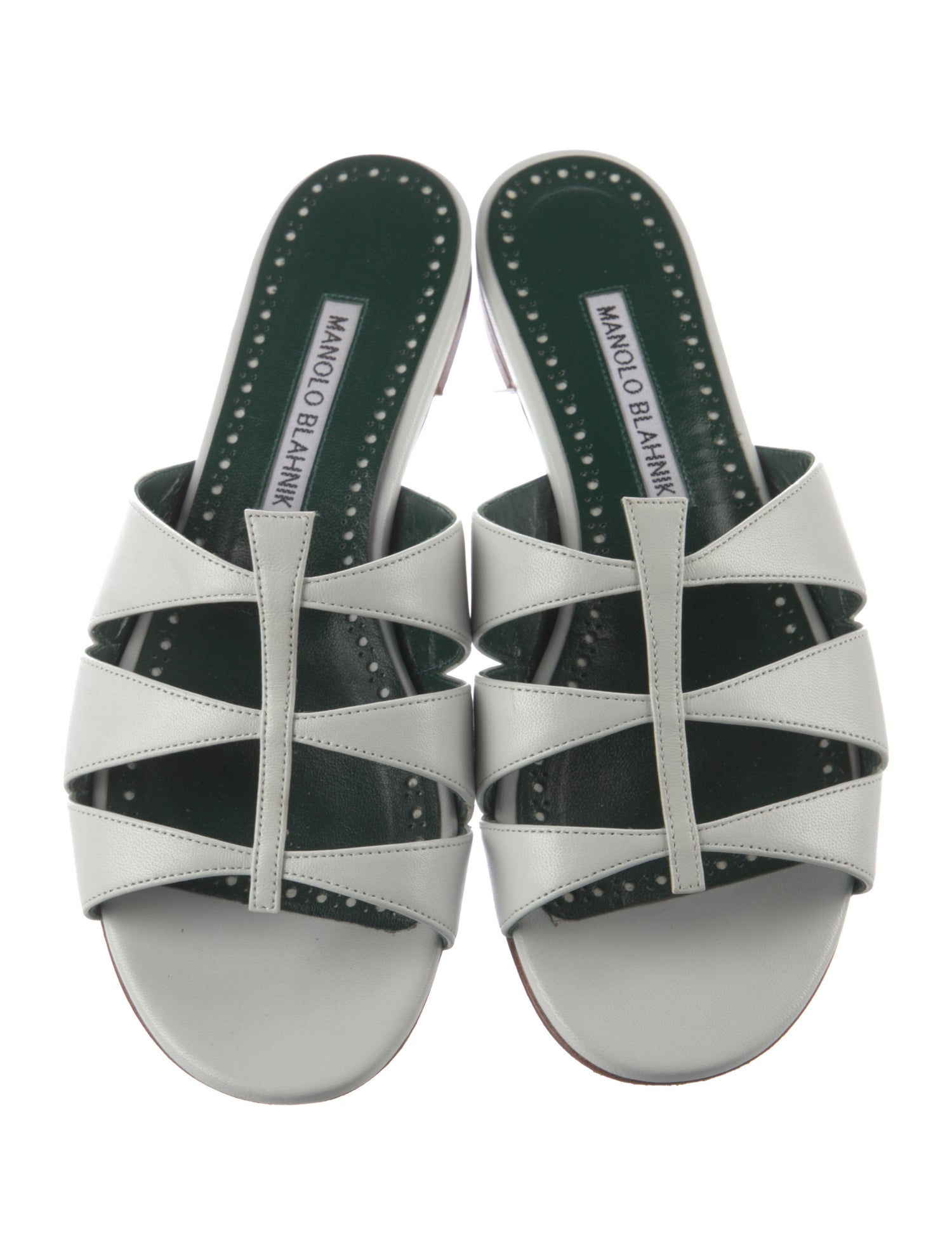 Manolo Blahnik Leather Slides