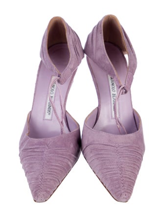 Manolo Blahnik Suede D'Orsay Pumps