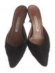 Manolo Blahnik Suede Pleated Accents Mules