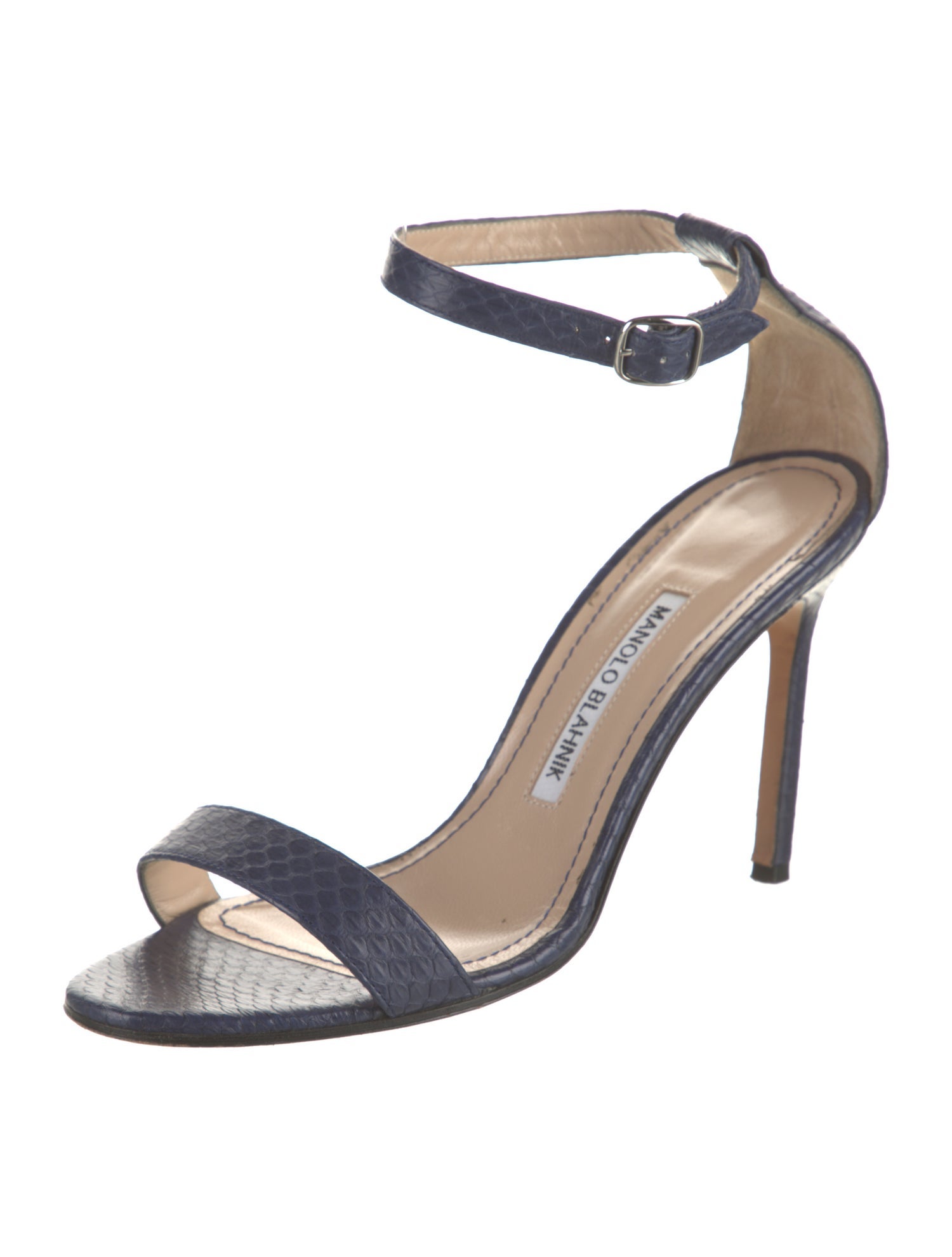 Manolo Blahnik Python Animal Print Sandals