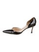 Manolo Blahnik Quilted Pattern Patent Leather D'Orsay Pumps