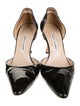 Manolo Blahnik Quilted Pattern Patent Leather D'Orsay Pumps