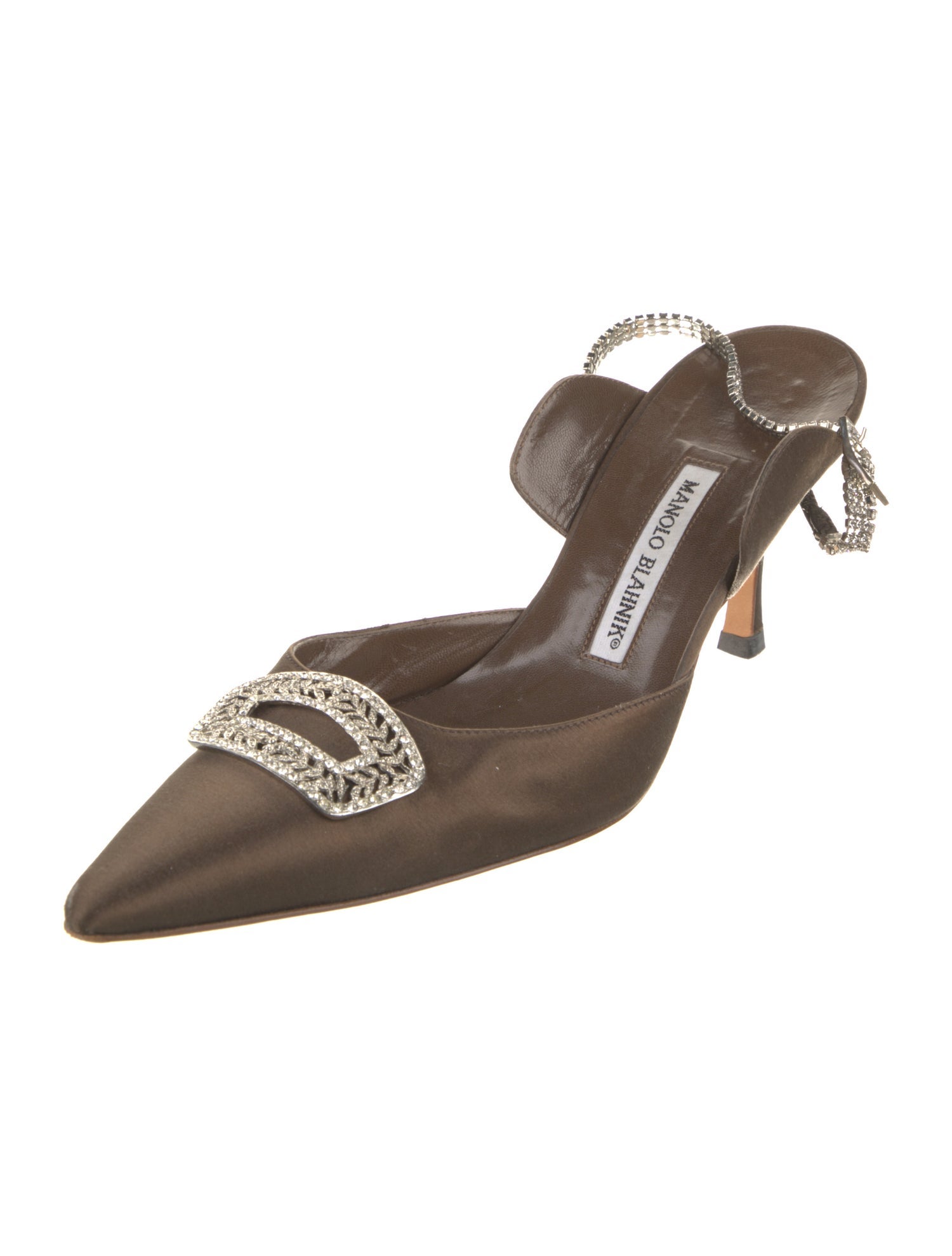 Manolo Blahnik Satin Slingback Pumps