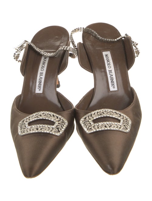 Manolo Blahnik Satin Slingback Pumps