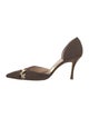 Manolo Blahnik Canvas Mesh Accents D'Orsay Pumps