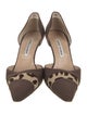 Manolo Blahnik Canvas Mesh Accents D'Orsay Pumps