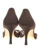 Manolo Blahnik Canvas Mesh Accents D'Orsay Pumps