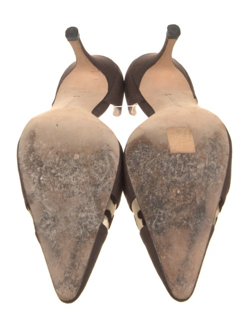 Manolo Blahnik Canvas Mesh Accents D'Orsay Pumps