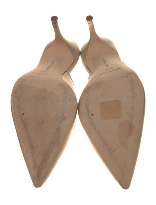 Manolo Blahnik Satin Crystal Embellishments Mules