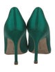 Manolo Blahnik Satin Crystal Embellishments Pumps
