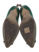 Manolo Blahnik Satin Crystal Embellishments Pumps