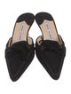 Manolo Blahnik Suede Bow Accents Mules