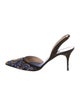 Manolo Blahnik Suede Printed Slingback Pumps