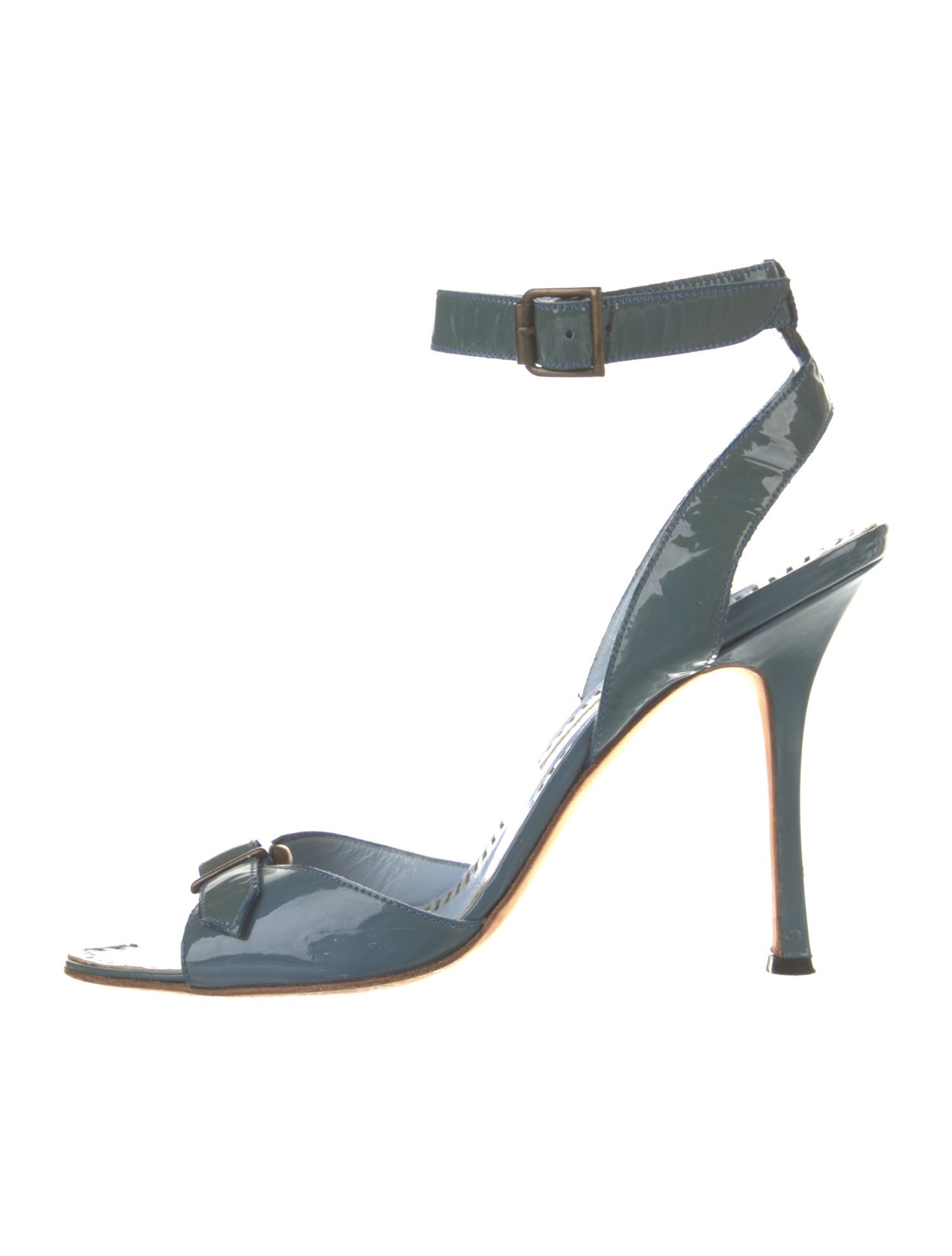 Manolo Blahnik Patent Leather Slingback Sandals