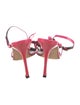 Manolo Blahnik Patent Leather Striped T-Strap Sandals